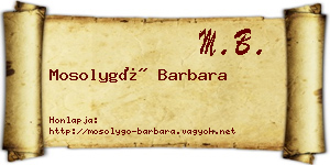 Mosolygó Barbara névjegykártya