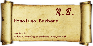 Mosolygó Barbara névjegykártya